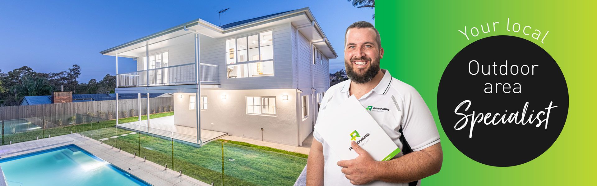 Joe smiling with a house renovation in the background | Renovare